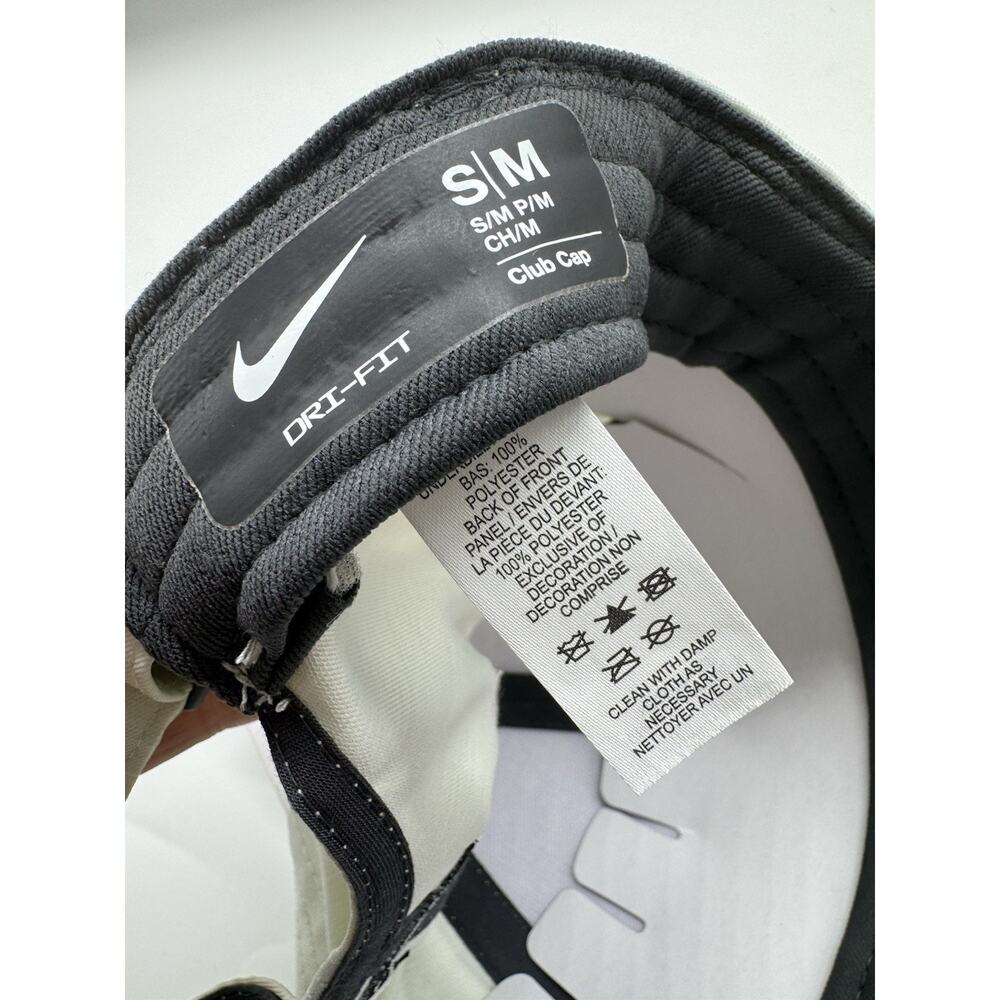 NWT NIKE Dri-Fit Club Cap Beige Adjustable Hat Unisex Adult Small Medium - Picture 8 of 8